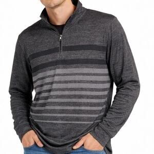 PGA Tour Motion Flex 360 Quarter Zip Pullover Gray and Black XL NWT